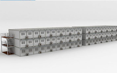 Accommodation container building