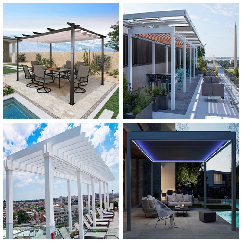 modern aluminum pergola